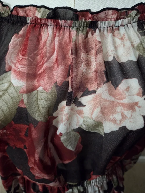 Kate And Lilly Off-Shoulder Floral Tiered Maxi Dress Size 12 - Picture 2 of 15